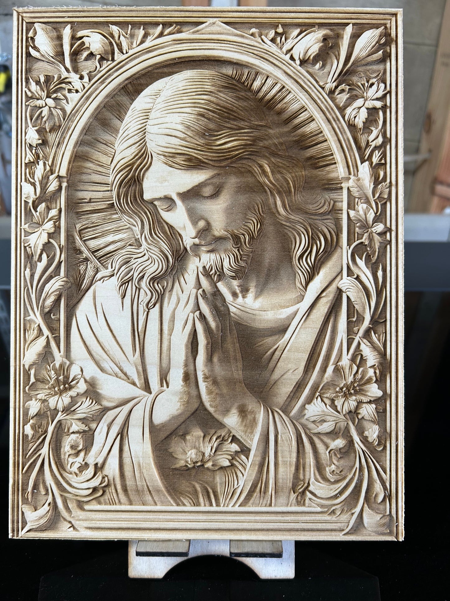 Jesus praying 3d